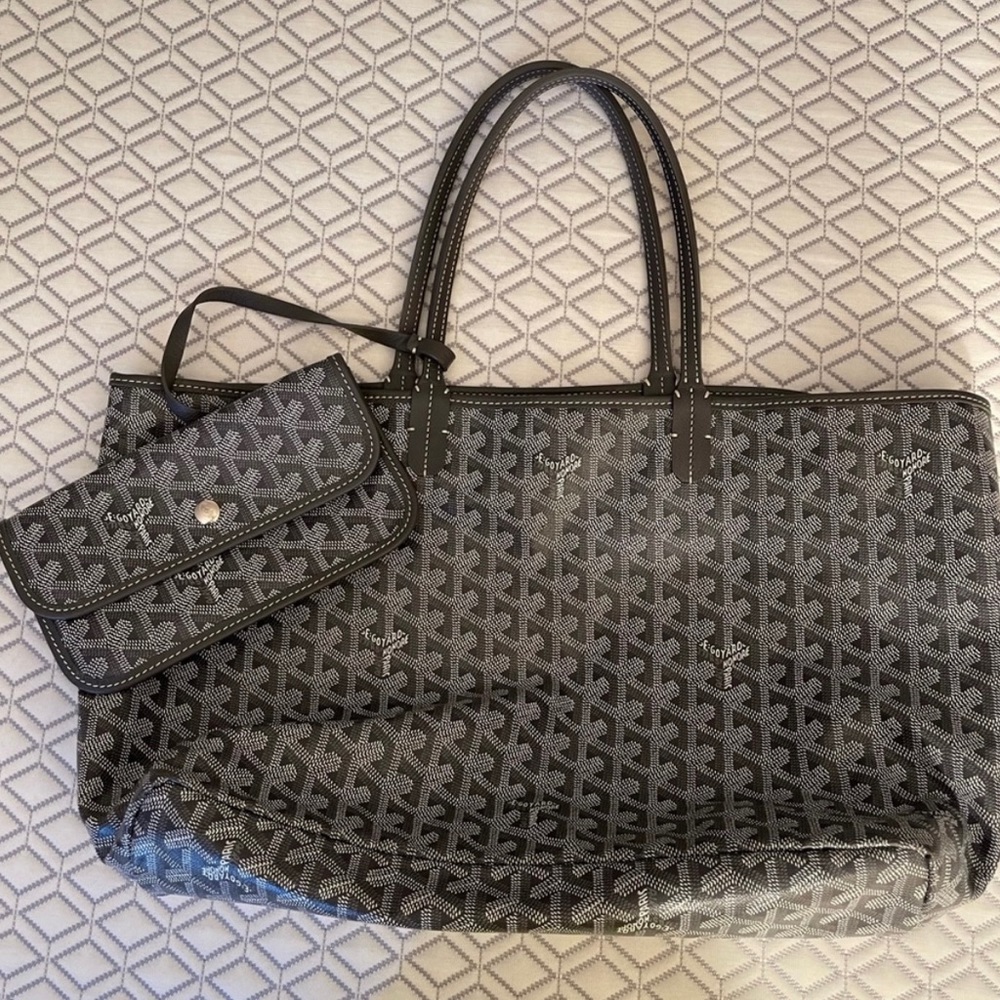 Goyard PM grey tote with dust bag, like new!